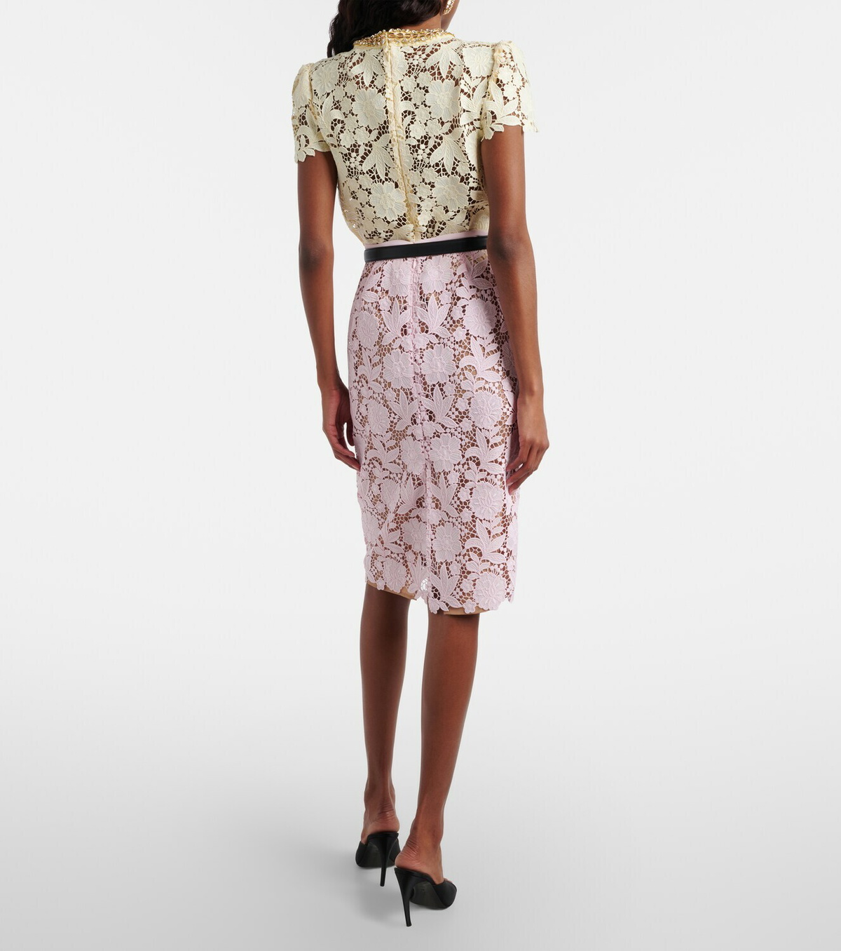 Self-Portrait Lace pencil skirt