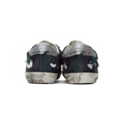 Golden Goose Green and Black Check Superstar Sneakers