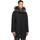 Yves Salomon - Army Black Down and Fur Coat