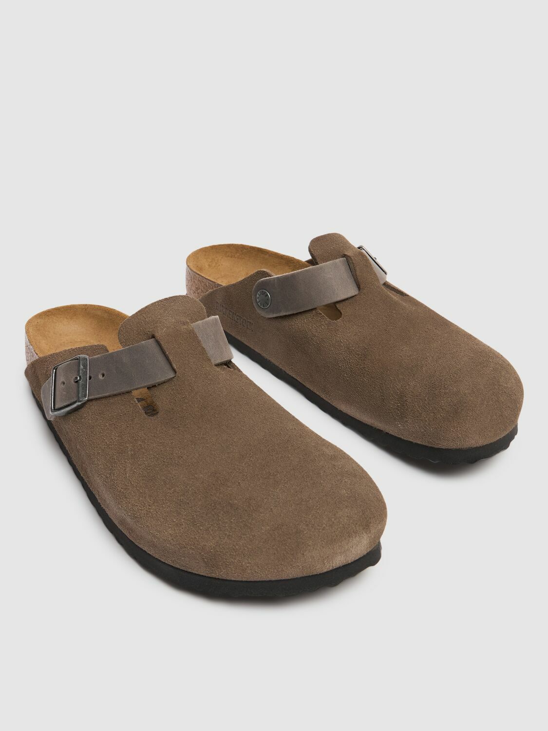 BIRKENSTOCK Boston Suede & Oiled Leather Mules
