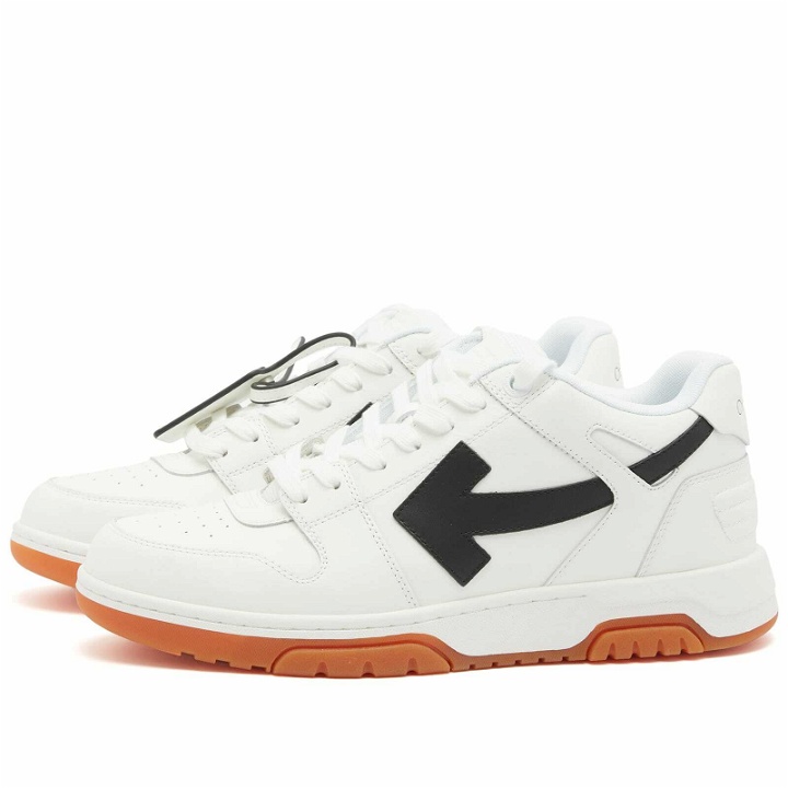 Photo: Off-White Men's Out Of Office Low Leather Sneakers in White/Black