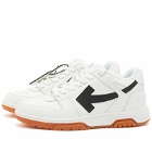 Off-White Men's Out Of Office Low Leather Sneakers in White/Black