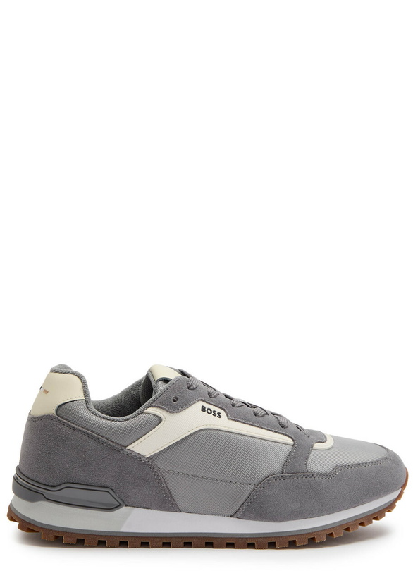 Photo: Boss Parkour L Runner Panelled Mesh Sneakers Grey
