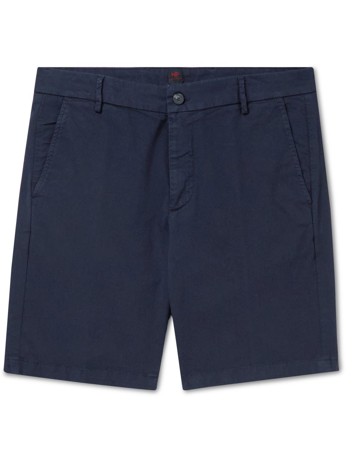 MP Massimo Piombo - Straight-Leg Cotton-Blend Gabardine Bermuda Shorts - Blue