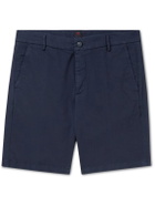 MP Massimo Piombo - Straight-Leg Cotton-Blend Gabardine Bermuda Shorts - Blue