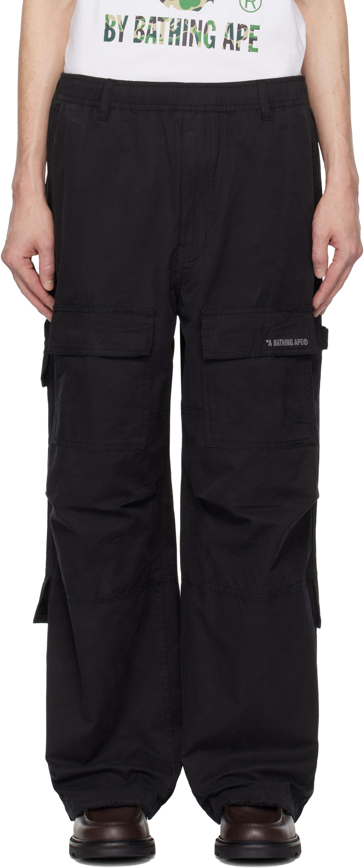 BAPE Black Used Relaxed Fit Cargo Pants A Bathing Ape