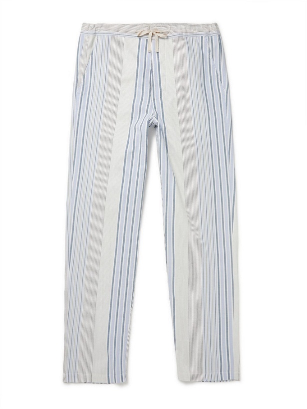 Photo: OLIVER SPENCER LOUNGEWEAR - Westcliffe Organic Cotton Pyjama Trousers - Blue