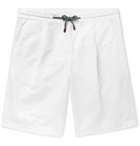 Brunello Cucinelli - Linen and Cotton-Blend Drawstring Shorts - White
