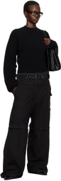 Balenciaga Black Cropped Wool Sweater