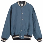 Maison Kitsuné Men's Back Logo Teddy Jacket in Deep Navy