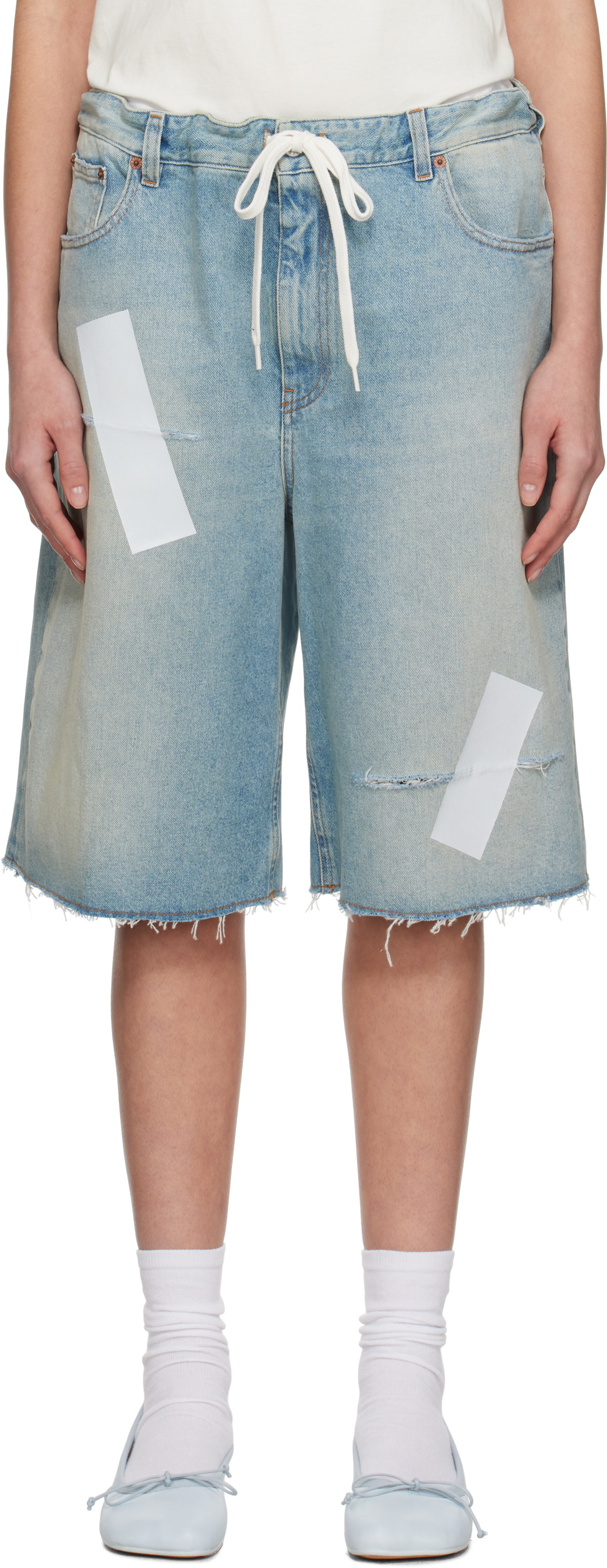【関税&送料込み】Mm6 Maison Margiela Denim Shorts blue-taped-denim-shorts.jpg