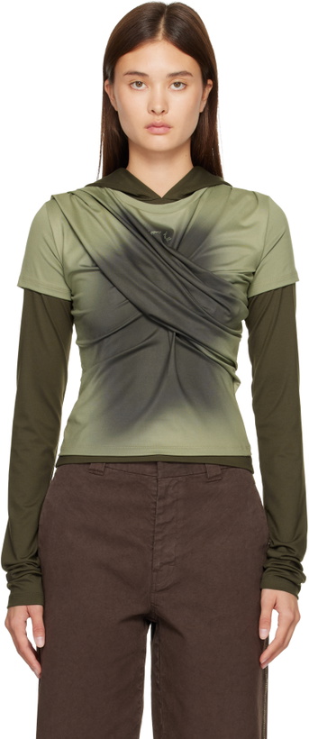 Photo: Andersson Bell Khaki Gathered Jersey Hoodie & T-shirt Set