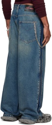 LU'U DAN Blue Zip Jeans