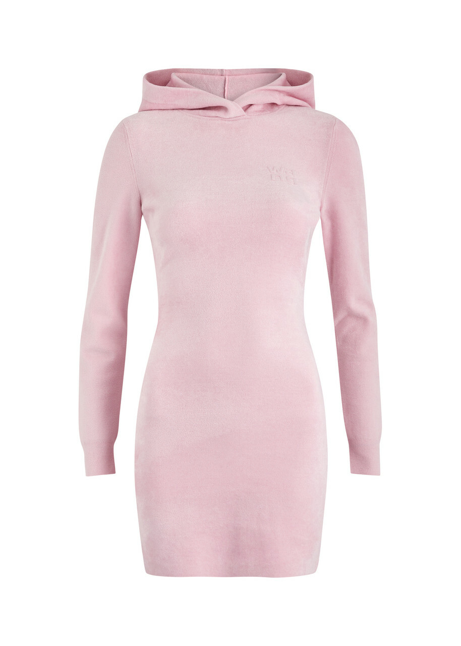 ワンピース T BY ALEXANDER WANG Pink Stretch Polyester Mini Dress T By Alexander Wang Cami Embossed Metallic Stretch-knit Mini