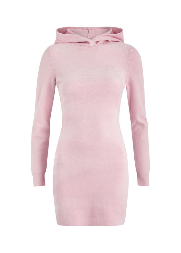 Photo: Alexanderwang.t Hooded Chenille Mini Dress Light Pink