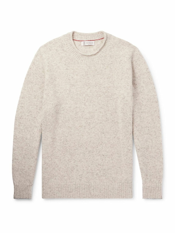 Photo: Brunello Cucinelli - Ribbed-Knit Sweater - Gray