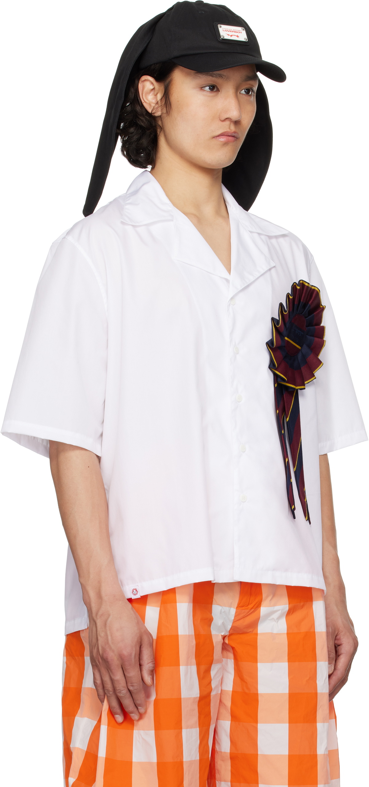Charles Jeffrey LOVERBOY White Rosette Shirt
