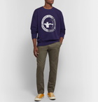 Freemans Sporting Club - Printed Loopback Cotton-Jersey Sweatshirt - Indigo