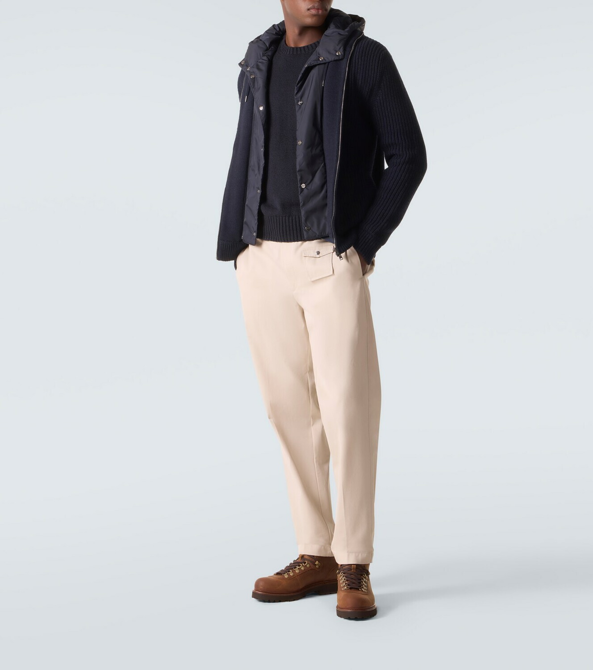 Herno Ribbed-knit wool jacket
