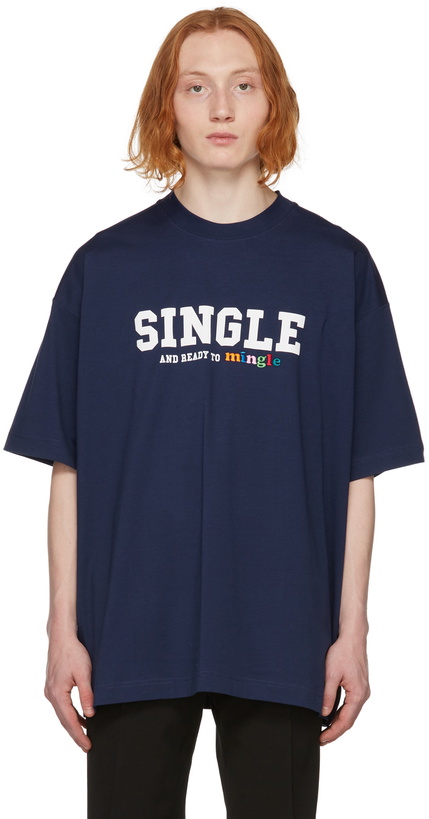 Photo: VETEMENTS Blue 'Single And Ready To Mingle' T-Shirt