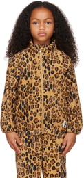 Mini Rodini Kids Beige Leopard Fleece Jacket