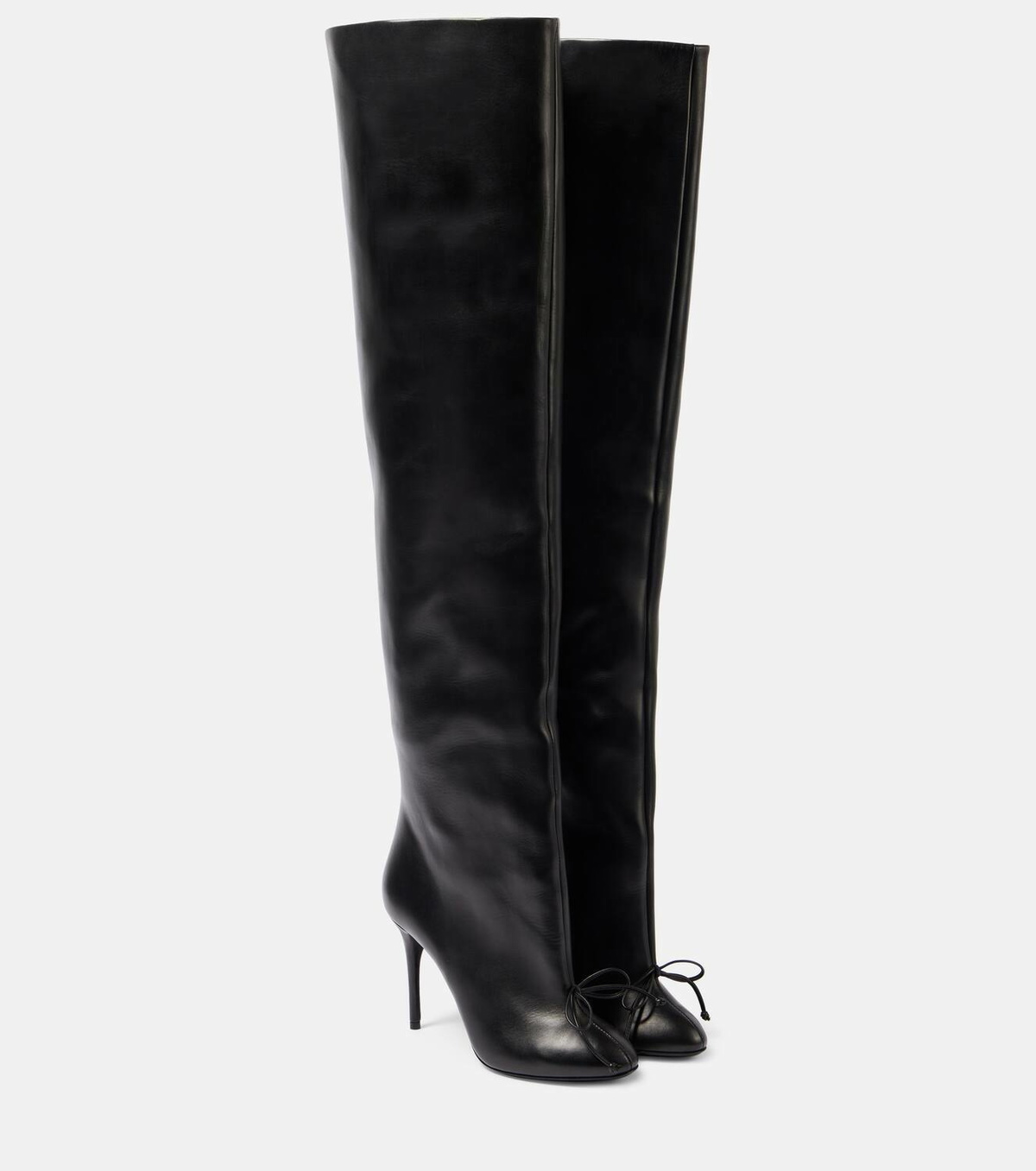 Alaïa Bow-detail leather over-the-knee boots