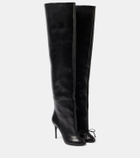 Alaïa Bow-detail leather over-the-knee boots