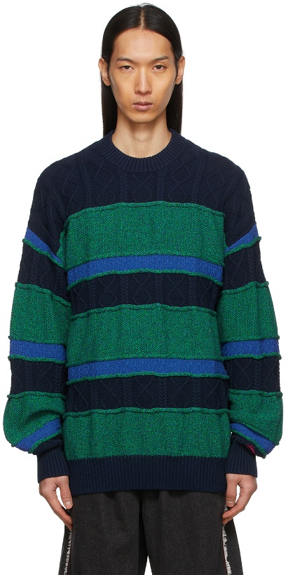Photo: Li-Ning Blue & Green Striped Sweater