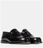 Loewe Croc-effect leather loafers