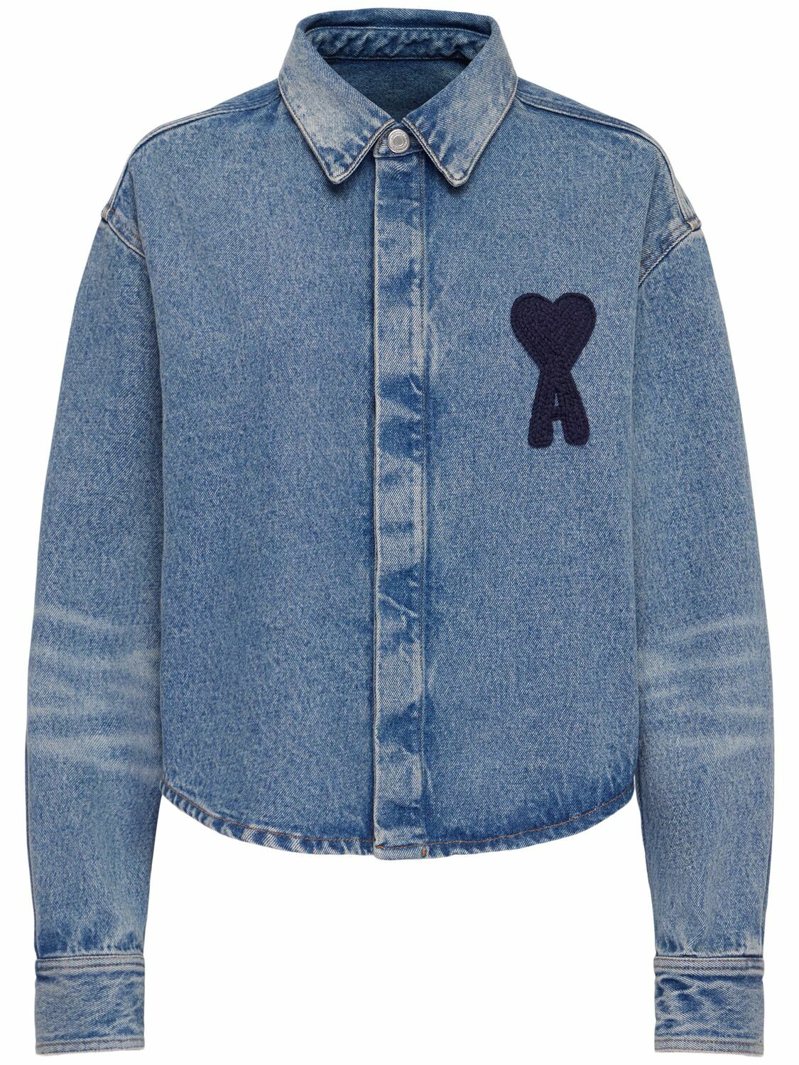 専用・タグ付新品 amiparis denim AMI PARIS Adc Logo Cropped Cotton Denim Shirt AMI
