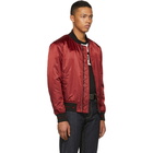 Givenchy Red Nylon Sleeve Patch Bomber Jacket