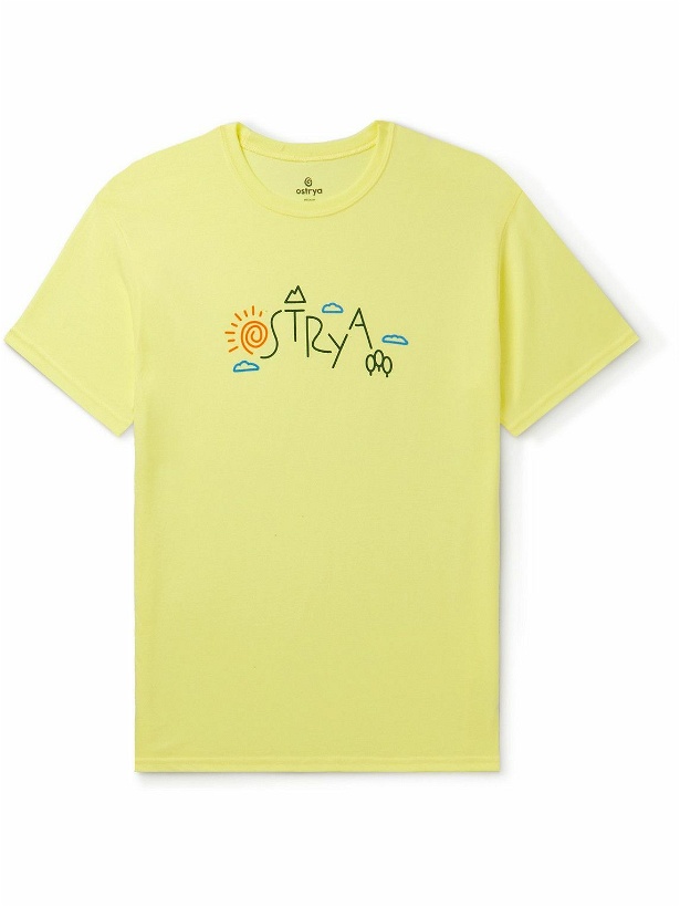 Photo: OSTRYA - Sunrise Equi-Tee Logo-Print Cotton-Blend Jersey T-Shirt - Yellow