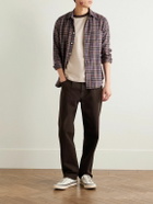 Noah - Straight-Leg Pleated Brushed Organic Cotton-Twill Trousers - Brown