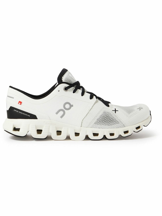 Photo: ON - Cloud X3 Rubber-Trimmed Mesh Running Sneakers - White