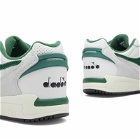 Diadora Men's Winner SL Sneakers in White/Fogliage Green