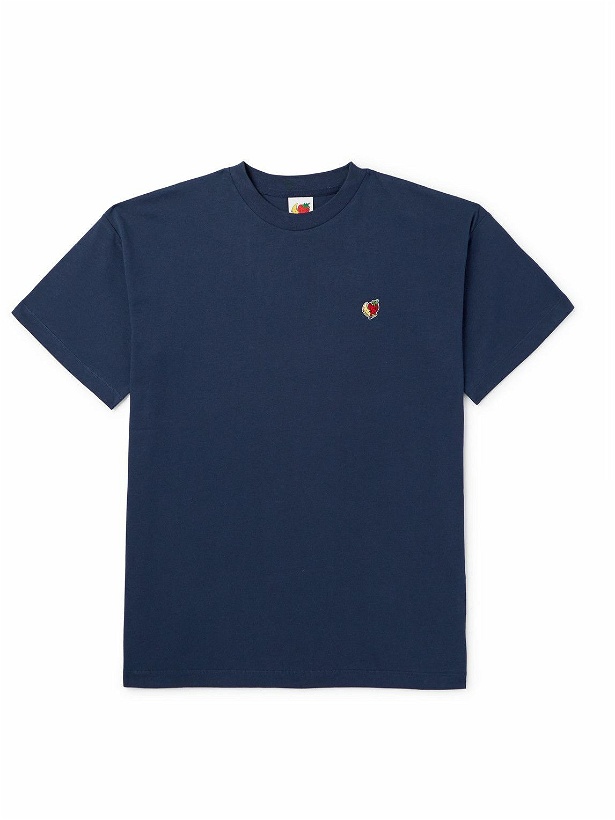 Photo: SKY HIGH FARM - Logo-Appliquéd Organic and Recycled-Cotton Jersey T-Shirt - Blue