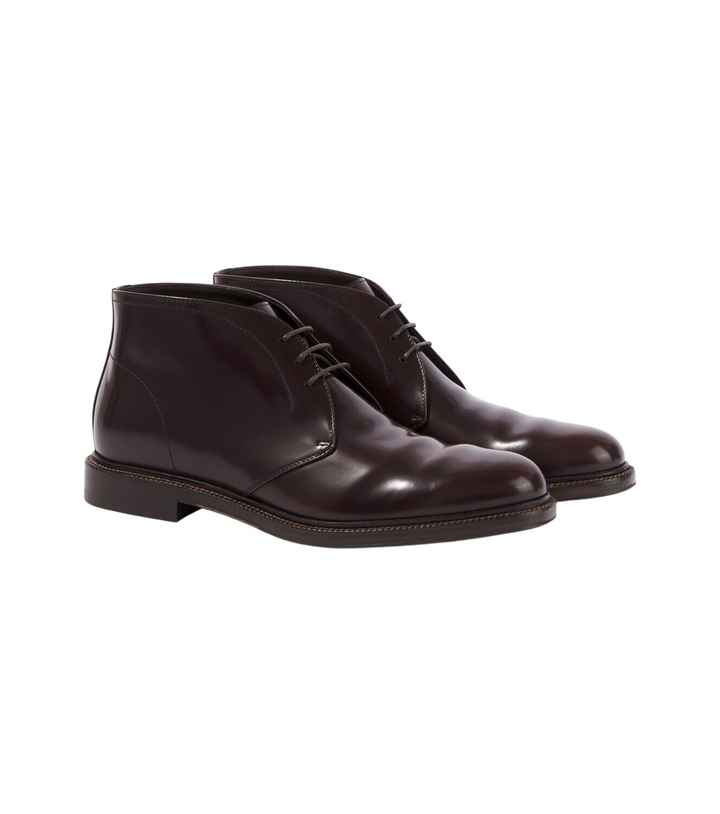 Photo: Brunello Cucinelli Leather ankle boots