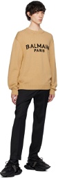 Balmain Beige Jacquard Sweater