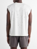 Satisfy - Distressed Logo-Print MothTech™ Organic Cotton-Jersey Tank Top - Neutrals