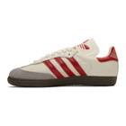 adidas Originals Off-White and Red Samba OG Sneakers