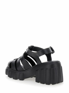 Melissa megan Black Sandals With Adjustable Buckle Closure And Cage Design In Tech Fabric Woman