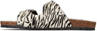 Saint Laurent Black & White Tiger Print Sandals