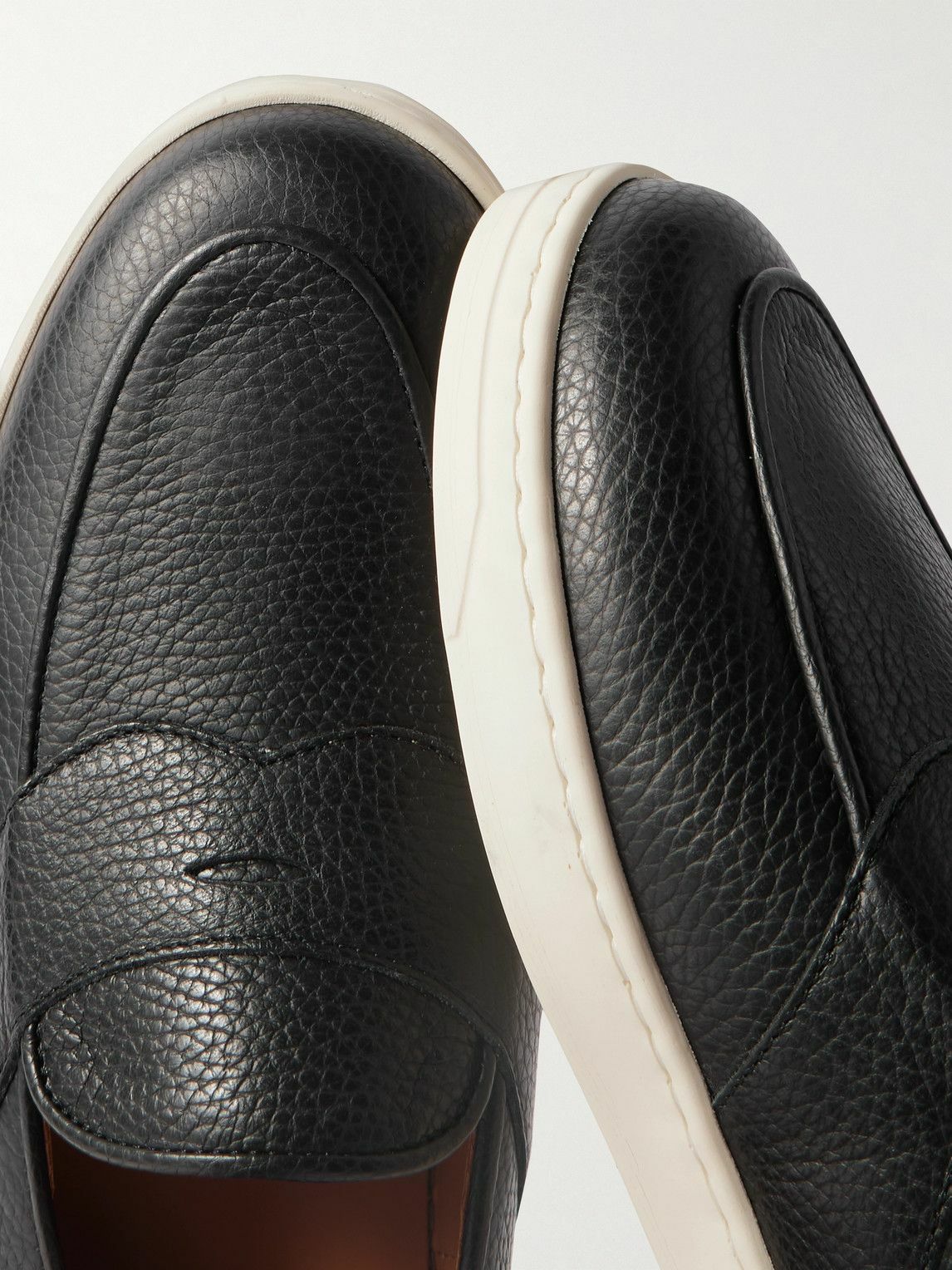 George Cleverley - Joey Full-Grain Deerskin Penny Loafers - Black