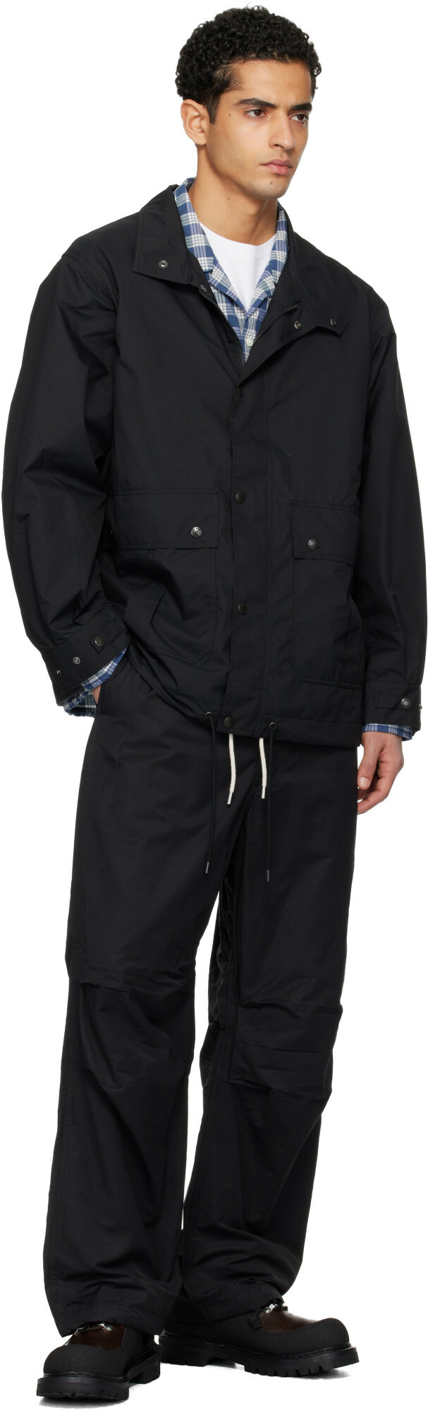 nanamica Black OOAL Nylon Twill Deck Trousers