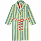 Dusen Dusen Men's Bathrobe in Lime Stripe