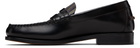 Paul Smith Black 'Signature Stripe' Leather 'Lido' Loafers