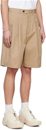 Lownn Beige Pleated Shorts