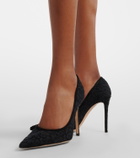 Gianvito Rossi Claudia suede-trimmed lace pumps