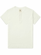 Hemen Biarritz - Luzien Organic Cotton-Jersey Henley Pyjama T-Shirt - White
