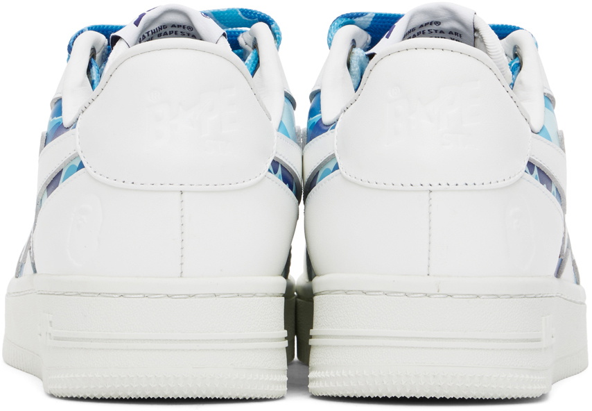 a bathing ape bape sta low white abc camo blue